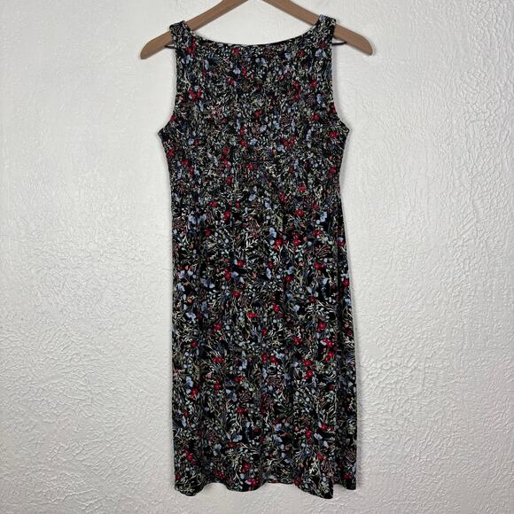 J. Jill Floral Wearever Collection Black Floral Sleeveless Dress Size Small - Picture 2 of 4